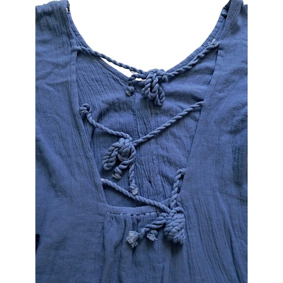NWT Free People Jen's Pirate Booty Dress Women's XS Blue Paraguay Maxi Nautical - Picture 8 of 14